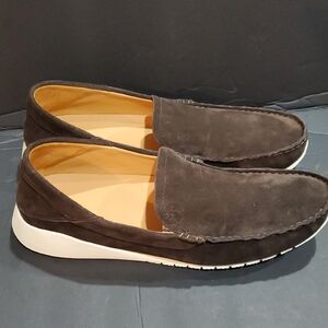 OluKai Ka'a men's dark brown Dark Wood Italian suede Loafer size 14 brand new